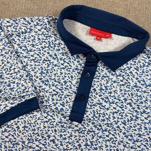 Redvanly Blue Honeycomb Print Performance Polo Men's Size XL EUC